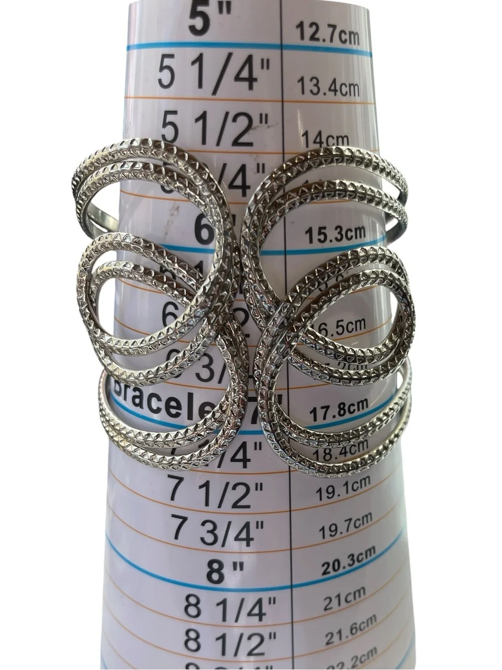 Modernist Sculptural Intertwined Textured Silver Tone Hinged Cuff Bracelet